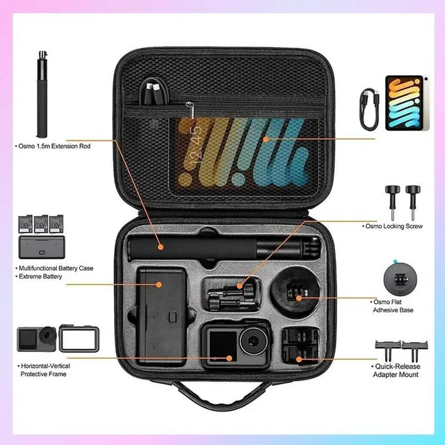 Main image of Camera Case For Action 3/4/5 Pro Travel Bag With Protective Padding Camera Accessories