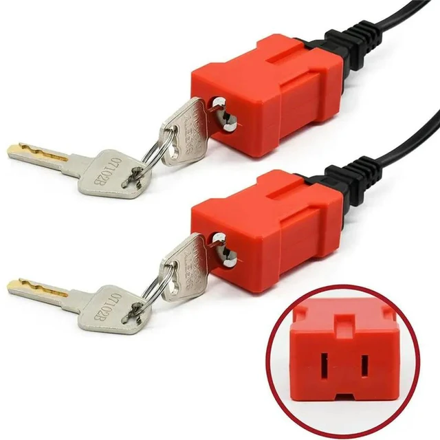 Main image of Plug Lock Lockout Device 2 Pack Outlet Locking Safety Lock Fits Electrical Shutdown Service