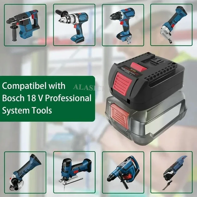 Alt view image 3 of 6 - For Bosch 18V PBA Li-ion Batteries Compatible for Bosch 18V GBA Cordless Power Tools BOSC18BS Adapter Converter