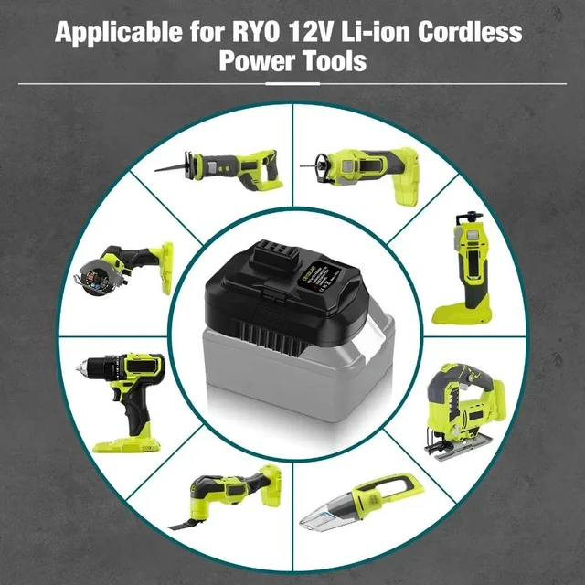 Alt view image 3 of 6 - For Makita 18V Lithium Batteries Compatible with For Ryobi 12V Lithium Power Tools CB120L-MT Adapter Converter