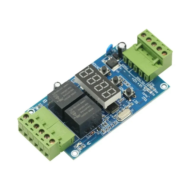 Alt view image 3 of 3 - 12V Dual Programmable Time Relay Module PLC Board Cycle Delay Timer 2 Voltage Detection Control Module For Board