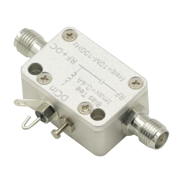 Main image of 10M-10Ghz Bias Tee RF DC Block SMA RF isolator coaxial biaser for HAM Radio Broadband Amplifier SDR Receiver GPS BiasTee