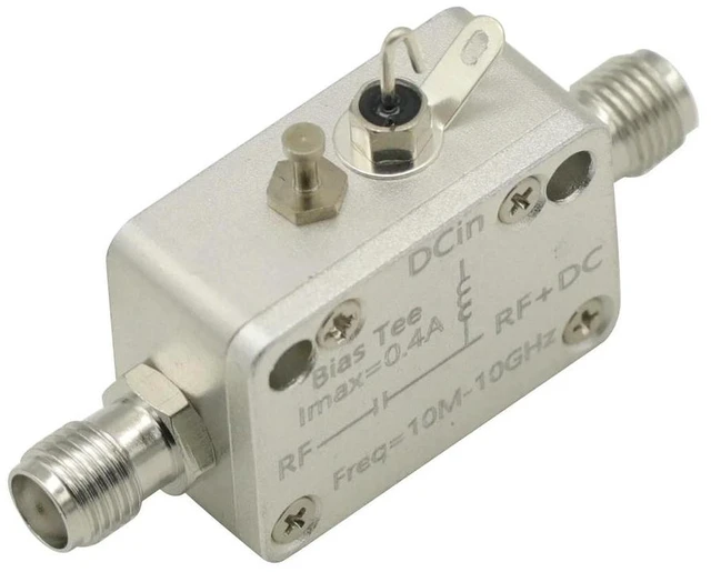 Alt view image 3 of 6 - 10M-10Ghz Bias Tee RF DC Block SMA RF isolator coaxial biaser for HAM Radio Broadband Amplifier SDR Receiver GPS BiasTee