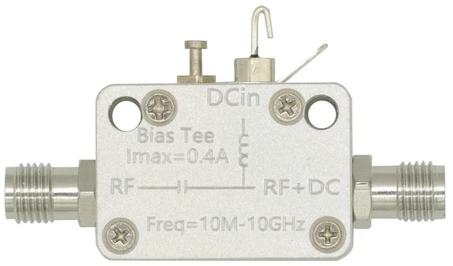 Alt view image 2 of 6 - 10M-10Ghz Bias Tee RF DC Block SMA RF isolator coaxial biaser for HAM Radio Broadband Amplifier SDR Receiver GPS BiasTee