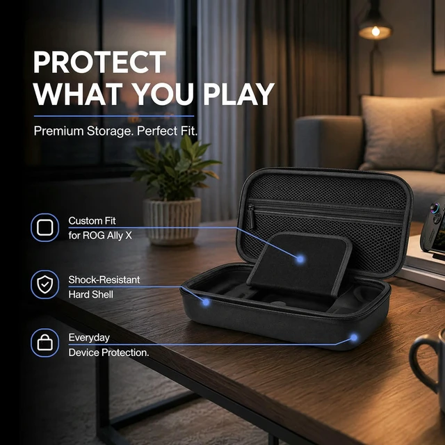 Alt view image 3 of 3 - Handheld Console Carrying Case For ROG Ally-X Console Drop-Proof & Shockproof Inner Compartment for Game Equipment