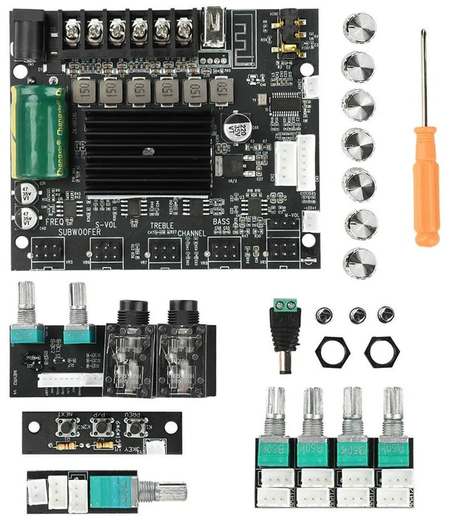 Main image of DC 12-24V MT21S Amplifier Board Module Lead Version Ktv Microphone Audio Machine 2.1 Bluetooth Amplifier Board 100W+50W*2