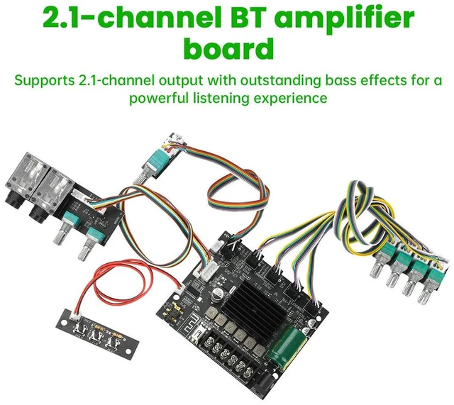 Alt view image 3 of 3 - DC 12-24V MT21S Amplifier Board Module Lead Version Ktv Microphone Audio Machine 2.1 Bluetooth Amplifier Board 100W+50W*2