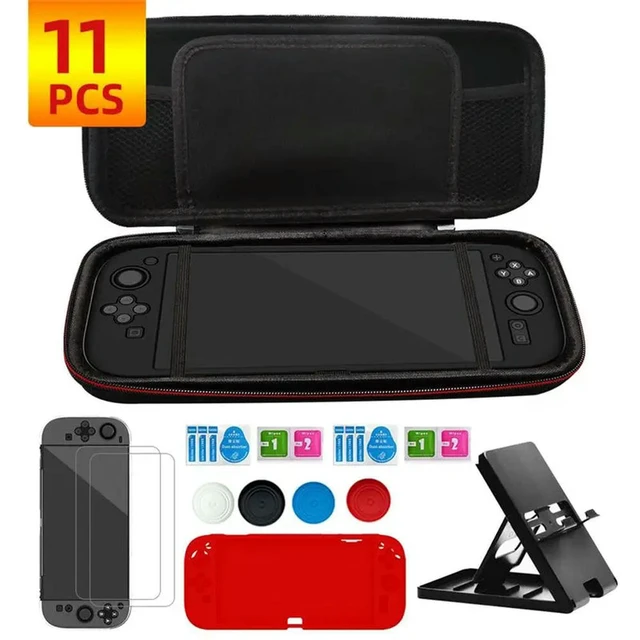 Alt view image 3 of 3 - Bag For Switch 2 Accessories Kit For Switch 2 Screen Protector Silocne Case Stand Joystick Cap B