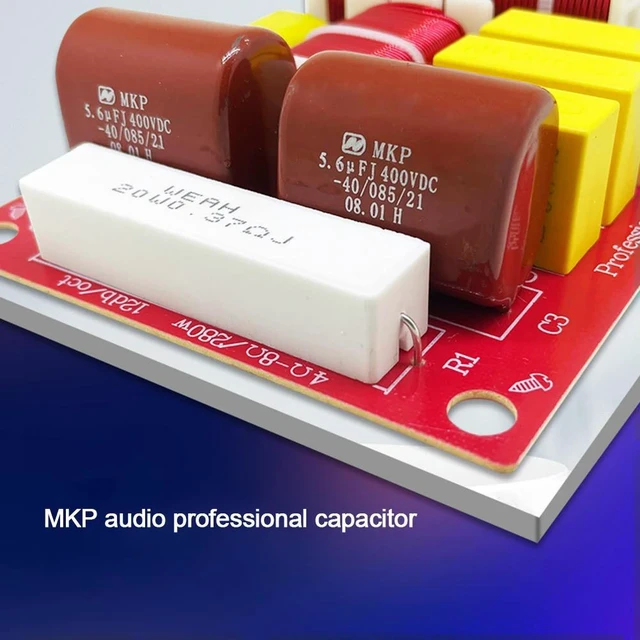 Alt view image 3 of 6 - 300W 2 Way Audio Speaker Crossover Circuit Treble Bass Filter Frequency Divider Home Loudspeaker Refit Module