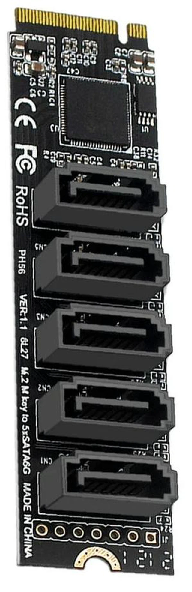 Main image of M.2 M-Key PCI Express To SATA 3.0 Hard Disk Adapter Card JMB585 Chipset Expansion Card Adapter Support for OS//Linux