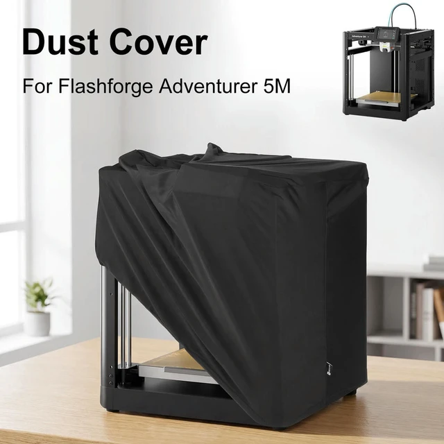 Alt view image 2 of 6 - 3D Printer Dust Cover for Flashforge Adventurer 5M Elastic Hem Washable Foldable Protective Sleeve
