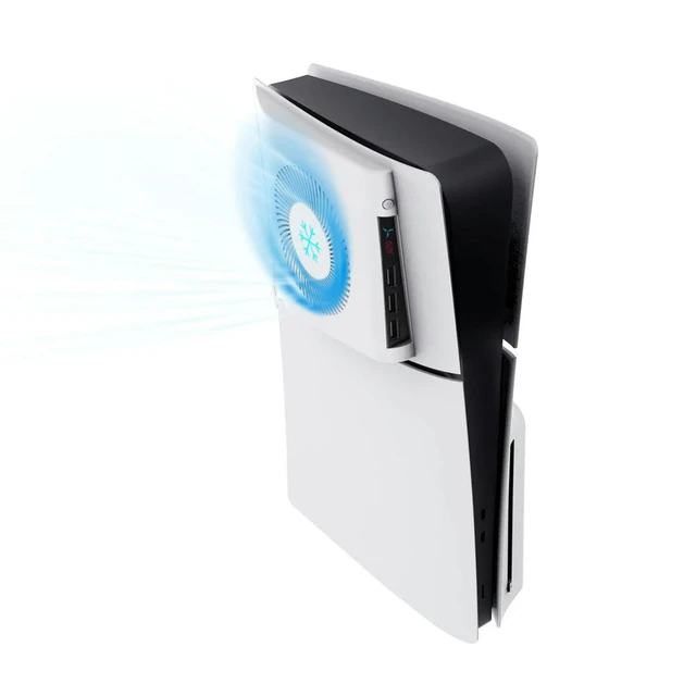 Alt view image 3 of 6 - For Slim Console Cooling Fan Side-Mounted Cooling Fan Console Quiet Cooler Side Temperature Control Cooling Fan Face Cover