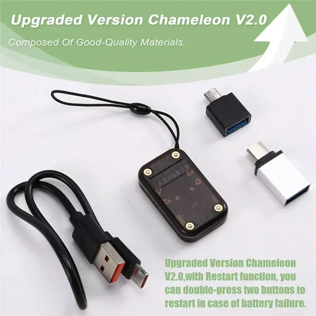 Alt view image 3 of 3 - Chameleon Duplicator+ UID Keychain/CUID Card 125K 13.56M Card Decode Chameleon V2.0 RFID Chip Reader Emulator