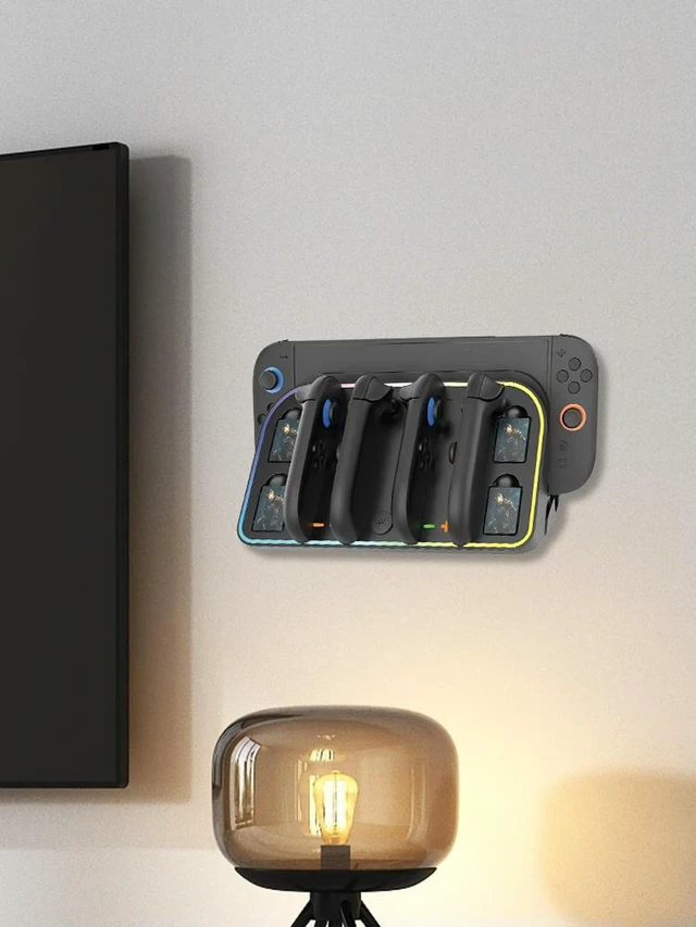 Alt view image 3 of 3 - Wall Mount Charging Dock Station for for for Switch 2 for Joycon Controller Dock Station Charging Station 7 Modes RGB Light