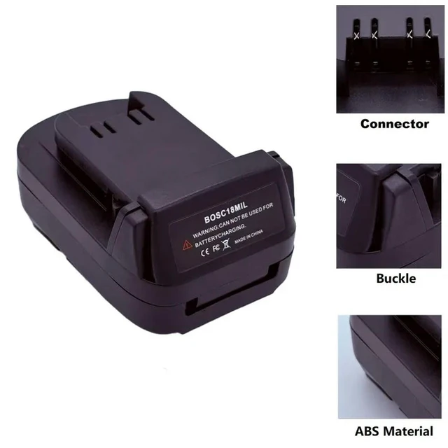 Alt view image 2 of 6 - For Bosch 18V PBA Li-ion BOSC18MIL Adapter Converter Compatible with For Milwaukee 18V Li-ion Power Tool