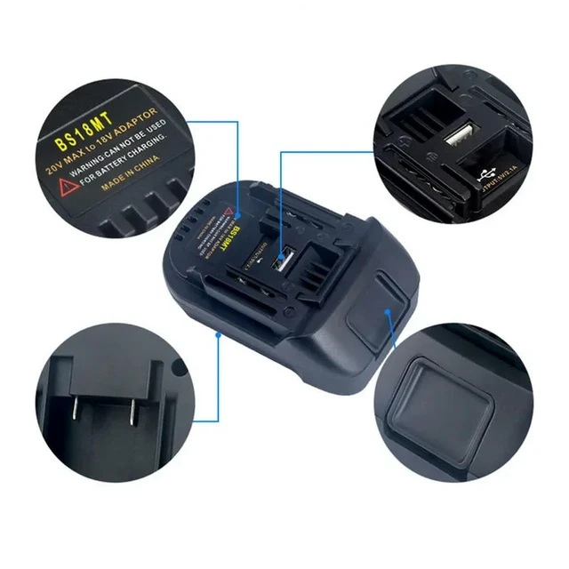 Alt view image 3 of 6 - BS18MT Adapter Converter for Bosch 18V Li-ion Batteries Compatible with For Makita 18V Lithium Power Tools Drill