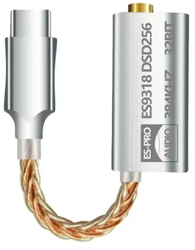 Main image of ES9318 Headphone Amplifier Cable DAC Amp Hifi USB To 3.5Mm Adapter 32Bit/384Khz DSD256 180Mw Output CNC l Housing