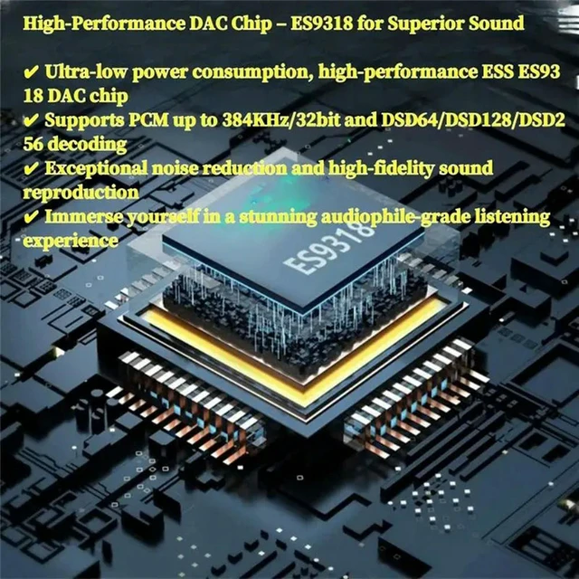Alt view image 3 of 3 - ES9318 Headphone Amplifier Cable DAC Amp Hifi USB To 3.5Mm Adapter 32Bit/384Khz DSD256 180Mw Output CNC l Housing