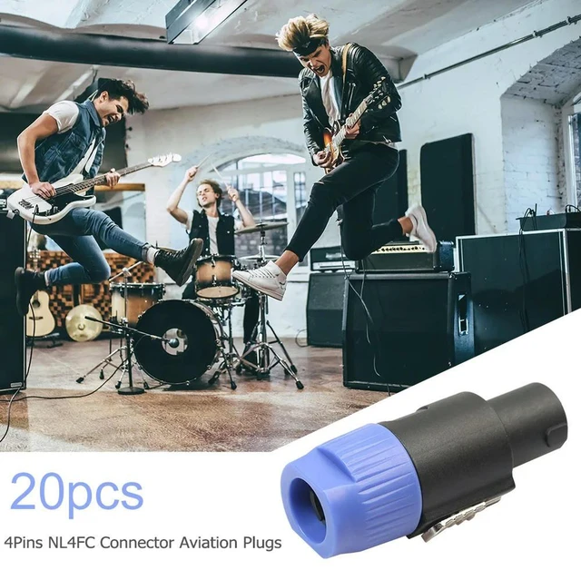 Main image of 20 Pcs Audio Cable Adapter Connectors 4 Pole Audio Speaker Plug Twist Lock NL4FC for Amplifier