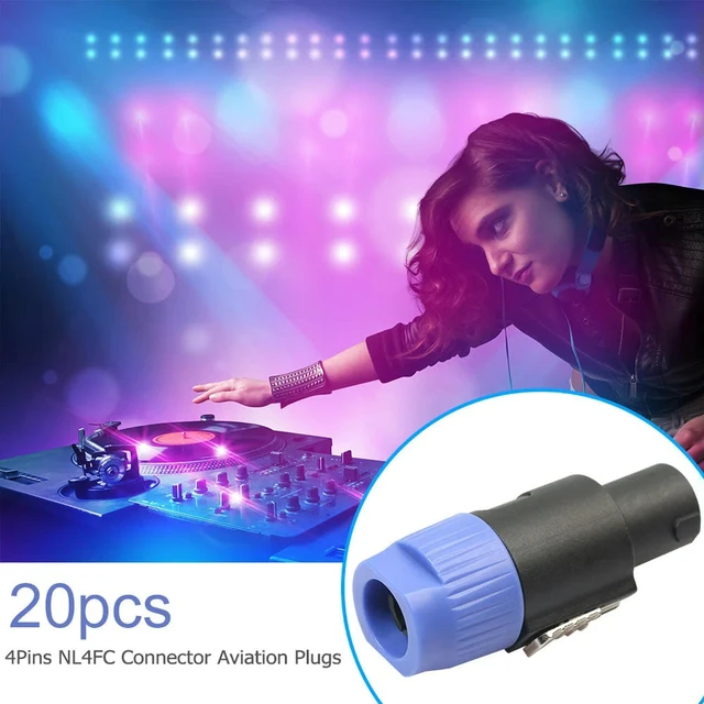 Alt view image 3 of 3 - 20 Pcs Audio Cable Adapter Connectors 4 Pole Audio Speaker Plug Twist Lock NL4FC for Amplifier