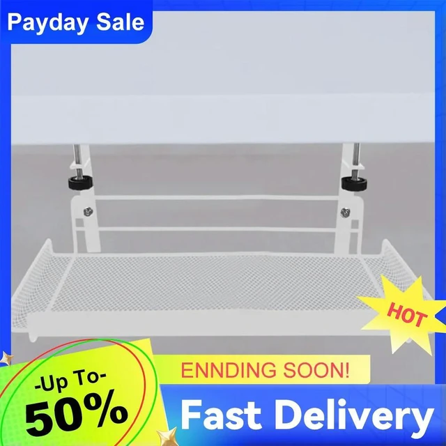 Main image of Desk Cable Organizer Heavy Duty Under Table Cable Management Rack Adjustable Thickness Wire Management Tray for Home Office