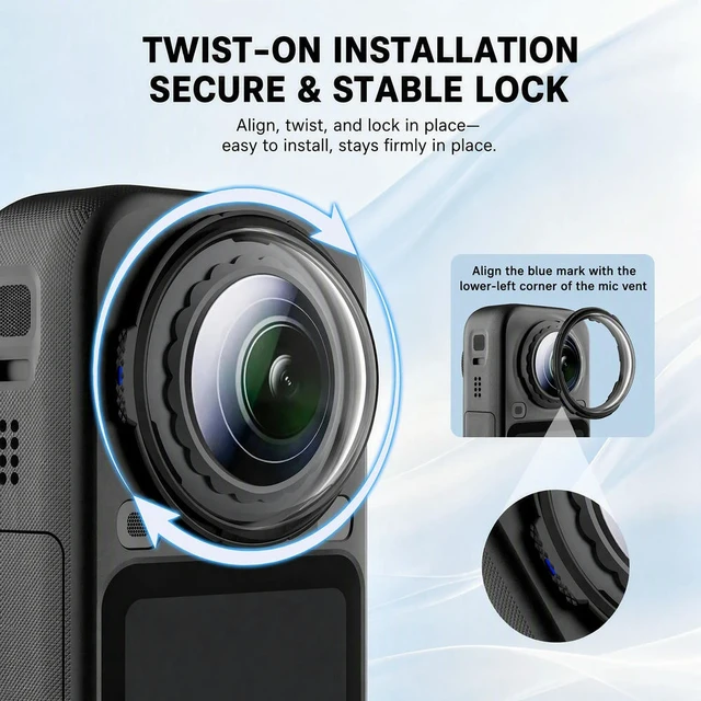 Alt view image 2 of 3 - For X6 Anti-Dust Lens Protective Glass 10H Hardness 99% Transmittance UV Protection Twist Lock
