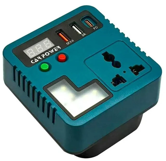 Alt view image 3 of 3 - Power Inverter Lithium Inverter with USB Port for Charging Tools and Accessories for Makita 18V Lithium