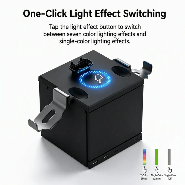 Alt view image 3 of 6 - Immersive Gaming Setup Charging Dock for Steam Controller 2 RGB LED Dual l Rack GP-833
