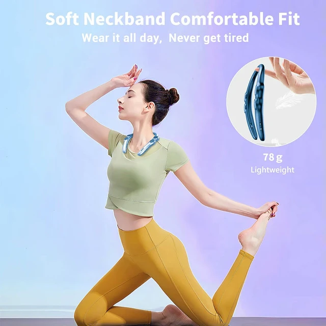 Alt view image 3 of 6 - Neckband Speaker Bluetooth-Compatible 5.0 Stereo Speaker 15H Playtime Mini Subwoofer IPX4 Waterproof for Outdoor Sport
