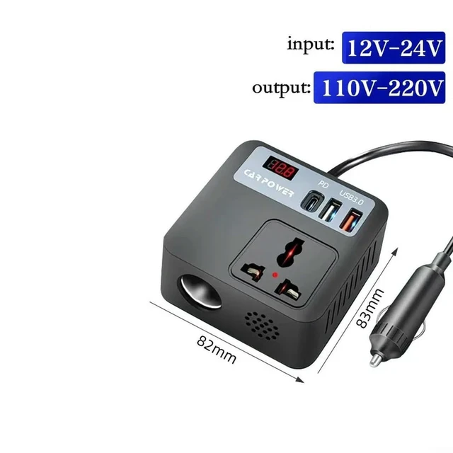 Alt view image 2 of 6 - Car Power Converter Multifunctional Vehicle Power Conversion Board Vehicle Inverter for Truck and All Types of Vehicles