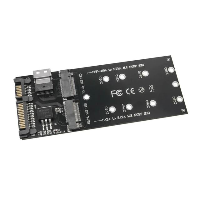 Alt view image 3 of 3 - M.2 To SATA Adapter SFF-8654 To M2 NVME SSD Converter 22Pin SATA To M2 Expansion Card Suitable for PC Desktop Mainboard