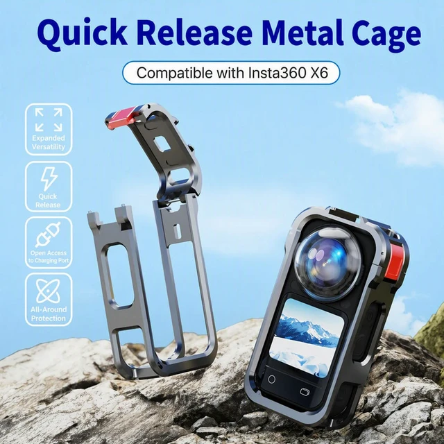 Alt view image 3 of 3 - For X6 l Protective Frame Magnetic Quick Detach Aluminum Cage Cold Shoe Extension Outdoor Use