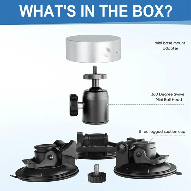 Alt view image 3 of 6 - For Starlink Mini Suction Cup Mount with Adapter Tripod Set Wear Resist Roof Signal Receiver Holder Travel Use