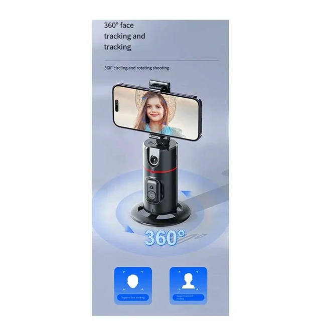 Alt view image 3 of 6 - P02 360° Gimbal Stabilizer Desktop AI Automatic Tracking Gimbal With Remote For phone Stabilizer