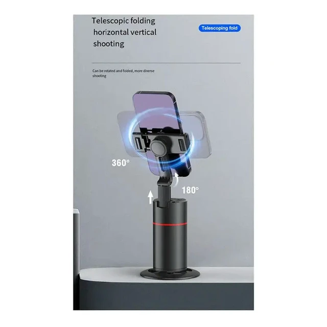 Alt view image 2 of 6 - P02 360° Gimbal Stabilizer Desktop AI Automatic Tracking Gimbal With Remote For phone Stabilizer