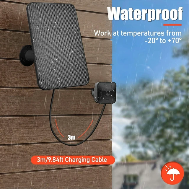 Alt view image 2 of 3 - Solar Charging Panel Waterproof Solar Cell Panel Micro USB with Rubber Plug for Blink XT/XT2/Outdoor Camera(3rd Gen)