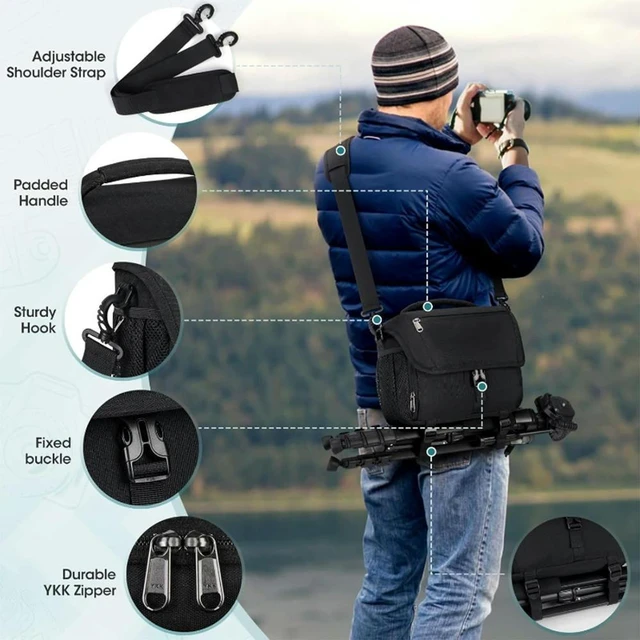 Alt view image 3 of 3 - Small Camera Sling Bag for Photographers Waterproof Compact Camera Shoulder Bags for Mirrorless Or Standard DSLR Cameras