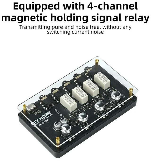 Alt view image 2 of 3 - DC 5V AUX Audio Switcher 4 In1 Out Multi Channel Audio Input Type C DM-SW601 Audio Module 3.5mm