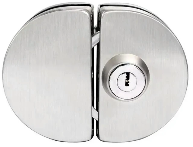 Main image of For 1/2 Inch Glass, 10Mm To 12Mm, Stainless Steel Double Bolt Rotary Sliding Access Control Office Glass Door Lock
