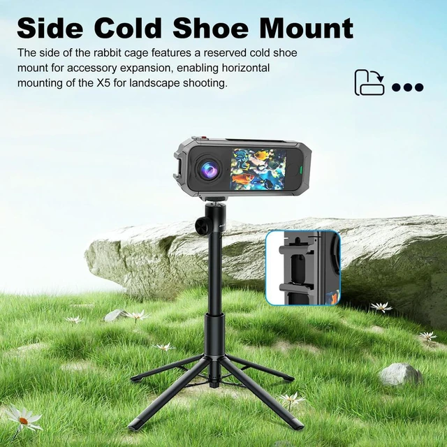 Alt view image 3 of 3 - Rabbit Cage Magnetic Quick Release Protective Frame with 1/4 Threads Cold Shoe Mount for X4 Air Camera Accessories