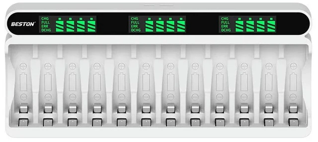 Main image of 12 Slot LCD Display Fast Charger Multiple Protection For AA AAA 1.2V NiMH Charger