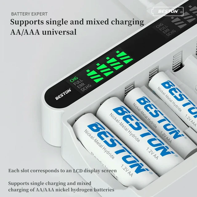 Alt view image 2 of 3 - 12 Slot LCD Display Fast Charger Multiple Protection For AA AAA 1.2V NiMH Charger