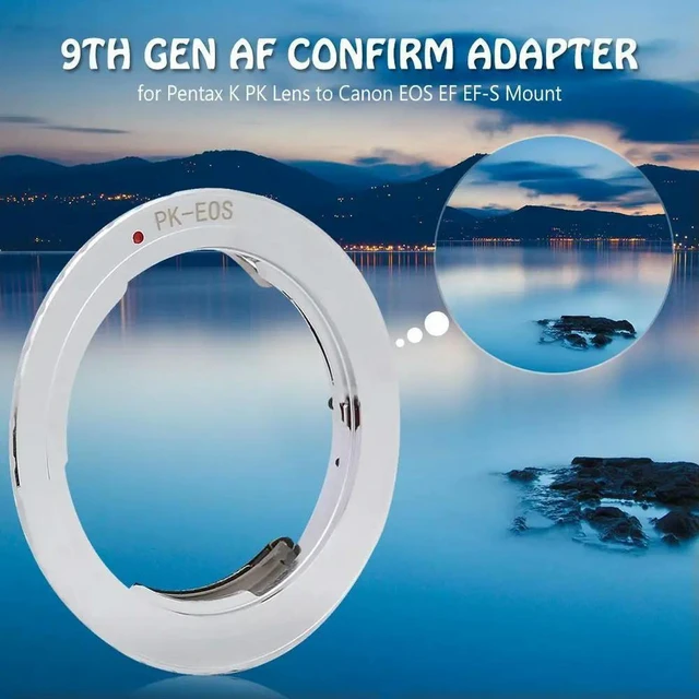 Main image of 9th Gen AF Confirm Adapter l PK-EOS Lens Adapter Ring PK-EOS Lens Converter for Pentax K PK Lens To for EOS EF EF-S