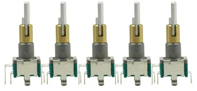 Main image of 5PCS EC11EBB24C03 Dual Axis Encoder With Switch 30 Positioning Number 15 Pulse Point Handle 25Mm