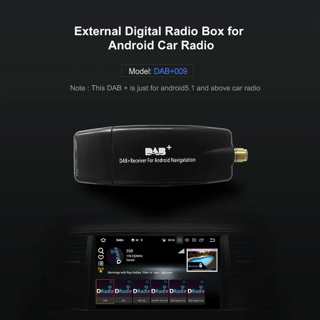 Alt view image 3 of 3 - Car DAB+ Digital Radio Box USB Interface Car DAB+ Box DAB+ Box Radio Receiver Adapter for Android 5.1 and Above Car Radio
