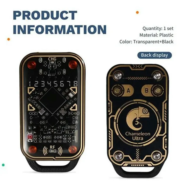 Alt view image 2 of 3 - Chameleon Ultra V3.0 RFID Card Emulator Reader+ 6PCS UID/CUID Keychain Support 125Khz 13.56Mhz ID IC Cards