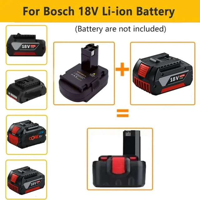 Alt view image 2 of 3 - BOS18BS14 Adapter Converter for Bosch 18V Li-ion Batteries Converting To for Bosch 14.4V Li-ion Power Tool Drill