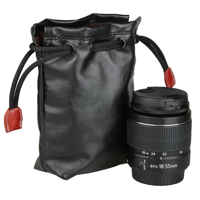 Alt view image 3 of 3 - Soft Shockproof Protective Camera Lens Bag Pouch Cover For Fuji Olympus PU LENS Bag XL
