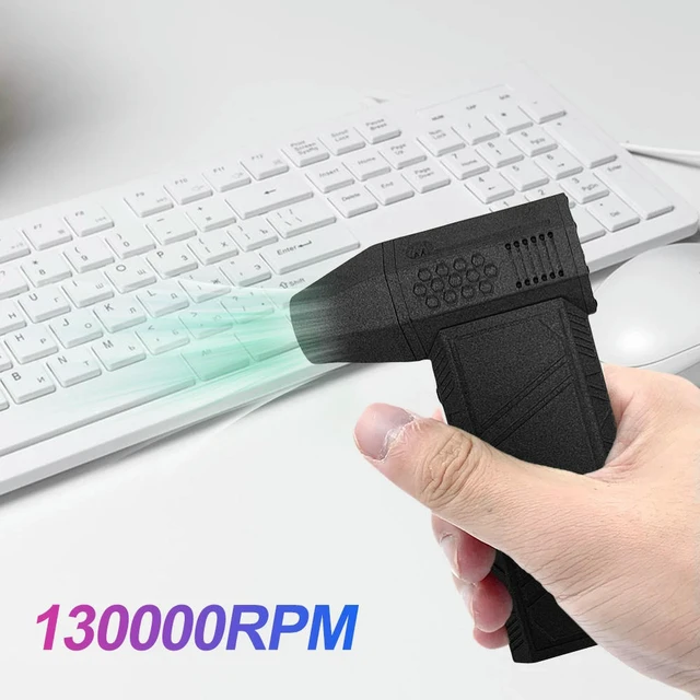 Alt view image 2 of 6 - 130000 RPM Violent Blower Rechargeable Brushless Motor Mini Fan Handheld Industrial Duct Fan for Computer Keyboard/Car