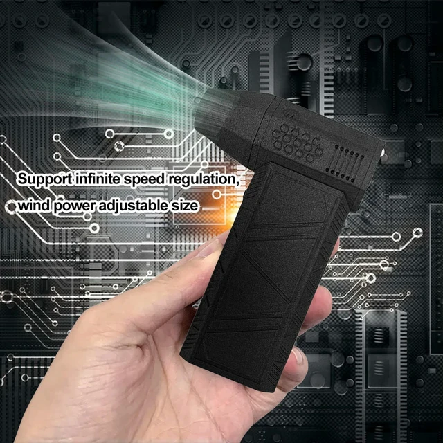 Alt view image 3 of 6 - 130000 RPM Violent Blower Rechargeable Brushless Motor Mini Fan Handheld Industrial Duct Fan for Computer Keyboard/Car